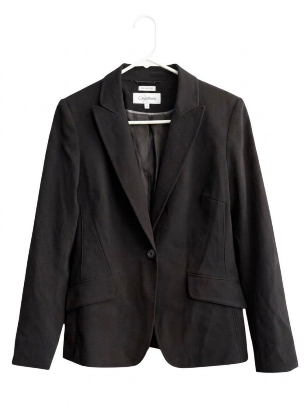 Calvin Klein Black One-Button Stretch Blazer